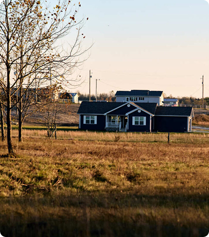A home across a field